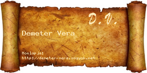 Demeter Vera névjegykártya